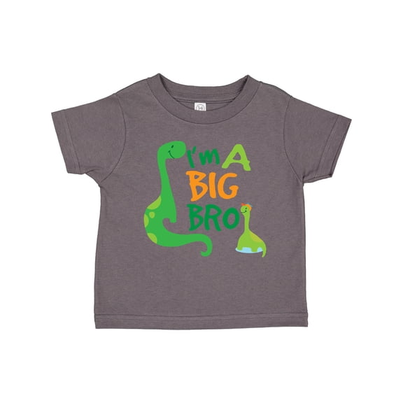 Inktastic I'm a Big Bro Dinosaur Boys Brother Announcement Boys Toddler T-Shirt