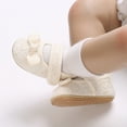 thumbnail image 3 of URMAGIC Infant Girls Leather Bows Design Soft Round Toe Princess Dress Mary Jane Flat Shoes, 3 of 10