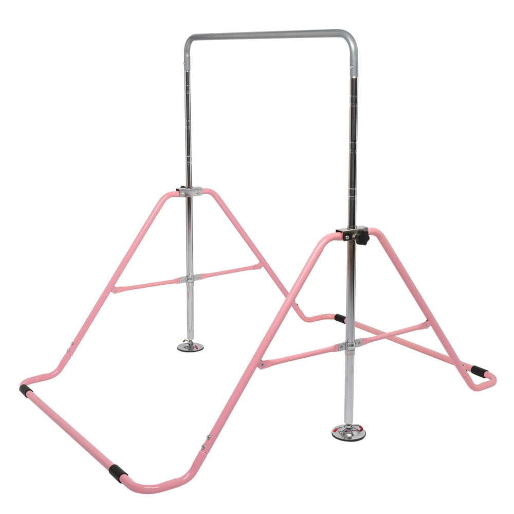 UBesGoo Folding Gymnastic Bars, for Kids Home Training, Pink