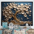 thumbnail image 2 of Designart "Orchid Elegance Golden, White, and Blue Blossoms I" Oversized Landscapes Framed Wall Art - Country Gold Tree Entryway Framed Wall Art, 2 of 7
