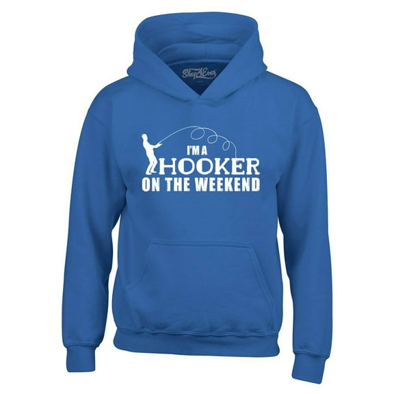 Shop4Ever Men's Hooker on The Weekend Hooded Sweatshirt Hoodie XX-Large Royal Blue