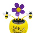 thumbnail image 4 of Shaking Head Dancing Apple Blossom solar power dancing Home Car Plastic Bobblehead Doll Yellow, 4 of 8