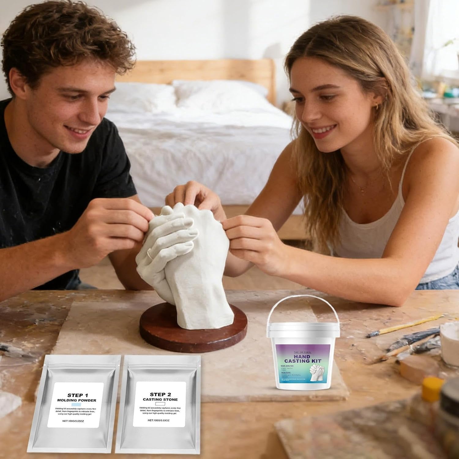 Hand Molding Clay Kit Couples Keepsake Casting Gift for Mom Wife Husband