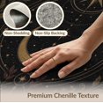 thumbnail image 6 of ODIKA 3'x5' Washable Area Rug Non-Slip, Flatweave, Easy Care Black Gold Celestial Design with Elegant Motifs Ornate Star and Moon Floral Accents for Hallway, Laundry Room, 6 of 7