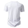 thumbnail image 4 of PMVFHDE Mens T Shirts Fashion Basic V Neck 4 Button Placket Slub Cotton Short Sleeve Casual Blouse Comfortable Summer Top, 4 of 8