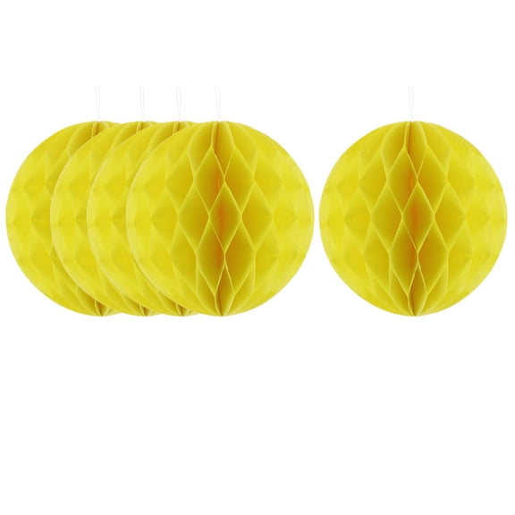 Fiesta Linterna Diseño Árbol Colgante DIY Decoración Panal Bola Amarillo 6 Pulgadas Diámetro 5uds
