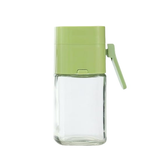 Salt Dispenser with Push-Button Control - Quantitative Seasoning Bottle, Moisture-Proof, Square Glass Jar, Precise Sodium Chloride Control, Kitchen Spice Container, Food-Grade, Visible Capacity