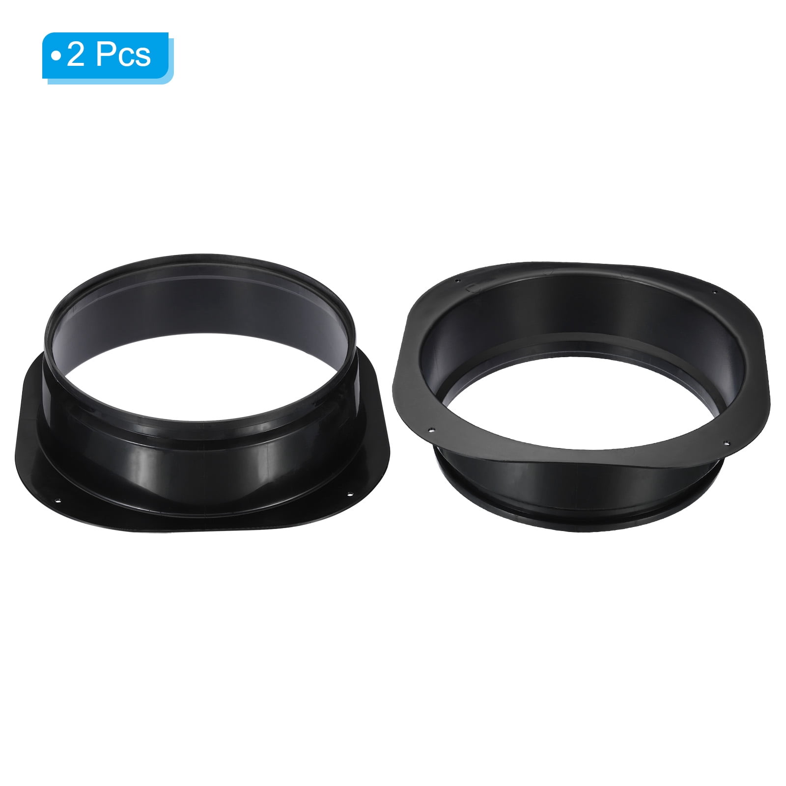 Uxcell 10" Duct Connector Flange Dryer Vent Wall Plate Square to Round Straight Ducting Plate Black 2 Pack