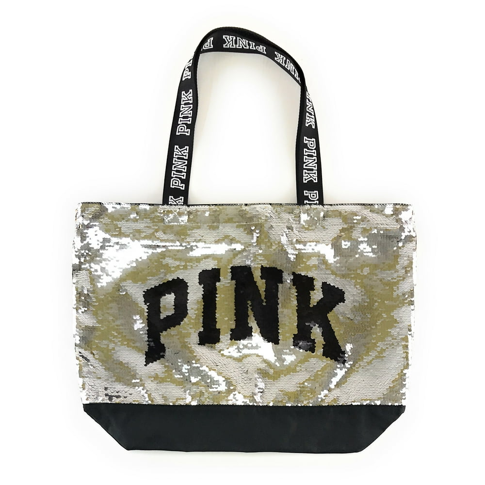 Victoria's Secret PINK Flip Sequin Bling Logo Tote Bag - Walmart.com ...
