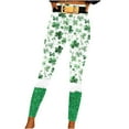 thumbnail image 3 of lcziwo St Patricks Day Leggings for Women Casual Stretchy High Waisted Yoga Pants Funny Shamrock Print Running Leggings Full Length Tight Trousers Green XL, Prime Sales of The Day, 3 of 8