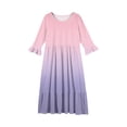 thumbnail image 5 of Abcomgle Cute Sundresses Dresses for Girls 10-12 Casual A-Line 3/4 Sleeve Maxi Dress Gradient Sundresses Crew Neck Tiered Dresses with Pockets,4-5 Years Light pink, 5 of 5