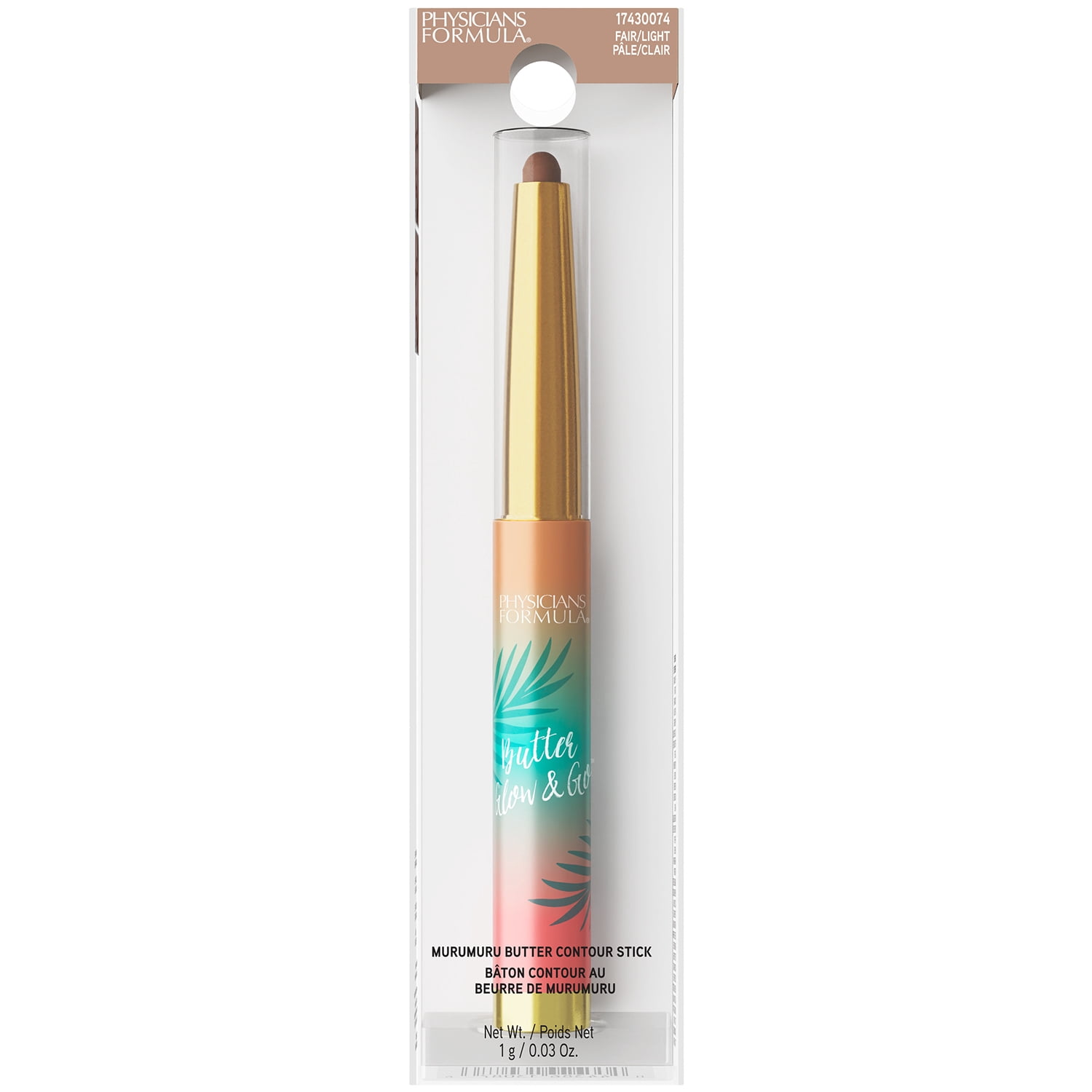 Physicians Formula Butter Glow and Go Stick in fair to light with Murumuru butter, 0.03 oz