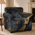 thumbnail image 2 of FKELYI Marble Black Gold Print Stretch Armchair Slipcover 2 Pcs Set Couch Sofa Cover with Separate Cushion Cover Non-Slip Furniture Protector Washable Living Room Decor, 2 of 7