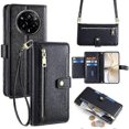 thumbnail image 1 of For Realme 14 Pro 5G Case Zipper Pocket Wallet Leather Phone Cover with 2 Straps, 1 of 4