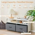 thumbnail image 6 of Gymax Fabric Dresser for Bedroom Chest of Drawers w/ 2 Drawers & 2 Open Shelves, 6 of 10