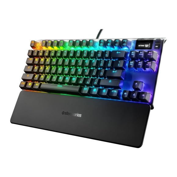 SteelSeries Apex Pro TKL - Clavier - avec Écran - Rétroéclairé - Sans Fil - USB, 2,4 GHz, Bluetooth 5.0 - QWERTY - Anglais US - Interrupteur de Touche: OmniPoint 2.0 Ajustable