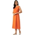 thumbnail image 4 of eloria Women Tunic Top Maxi Sleevless Round Neck Casual Dress Color : Orange Size : S, 4 of 6