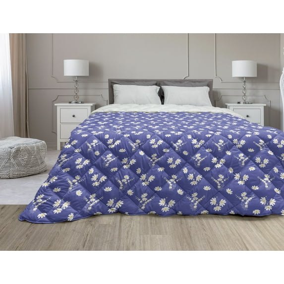 Abstract Down Alternative Comforter, Squares in Pastel Tones Simple Look Rhythmic Motifs Illustration, Microfiber Quilt for All Season, 5 Sizes, Yellow White, by Ambesonne