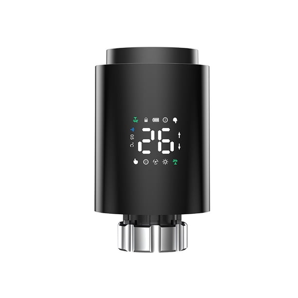 Válvula termostática inteligente para radiador, válvula inteligente para radiador con pantalla LED, controlador de radiador con control de aplicación móvil compatible