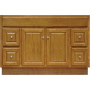 60" Raised panel oak bathroom cabinet with drawers
