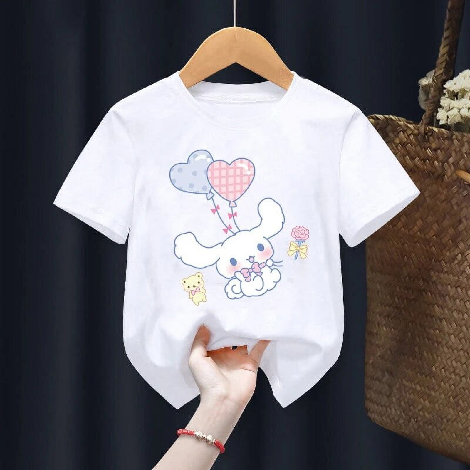 福袋 大丸 T Kawaii T-Shirt Children Cinnamoroll Shirt Anime Sanrio Clothing