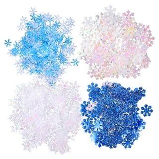 1600 Pieces 3 Size Snowflakes Confetti Decorations Christmas Snowflake for Christmas Wedding Birthday Holiday Party Table Decorations Supplies (White