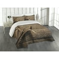 thumbnail image 2 of Ambesonne Antlers Quilted Coverlet 3 Pcs, Wooden Deer Rustic Antler, King Size, Umber, 2 of 4