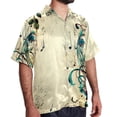 thumbnail image 2 of Note Men's Short Sleeve Poplin Shirt, Casual Button Down Shirts, Printed Summer Beach Shirt, Unisex Casual Button Down Top, 2 of 6