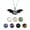 Bats, variant on 1x Crystal Beads 7 Chakra Snap Chunk Button Pendant Chain Necklace Gemstone DIY-Bats-1 Necklce + 7 Beads Button