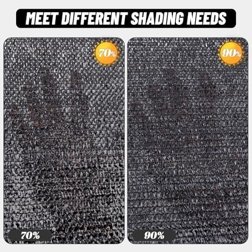 90% Sun Shade Cloth Mesh Tarp with Grommets for Plant Cover 6x12ft Patio Canopy Garden Pergola Greenhouse Car Barn Kennel Black