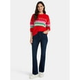 thumbnail image 2 of 99 Jane Street Women's and Women's Plus Fair Isle Pullover Sweater, Midweight, Sizes XS-4X, 2 of 5