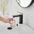thumbnail image 5 of BWE Single Handle Single Hole Low-Arc Bathroom Faucet Bathroom Drip-Free Vanity Sink Faucet Modern in Matte Black & Gold, 5 of 11