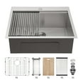 thumbnail image 2 of Drop-in Single Bowl Stainless Steel Kitchen Sink with Workstation, 2 of 4