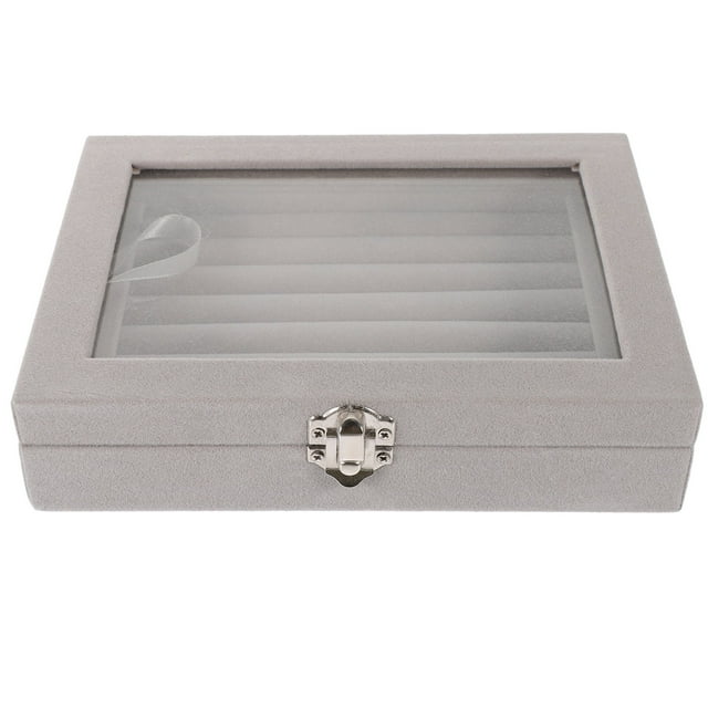 FELTECHELECTR Organizador de joyas transparente, estuche portátil para guardar joyas, expositor de joyas con tapa transparente.