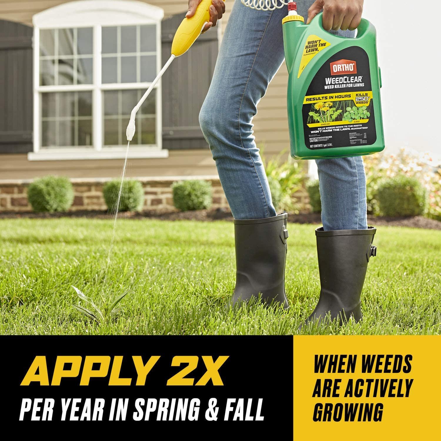 Ortho WeedClear Weed Killer for Lawns: with Comfort Wand, Won't Harm Grass When Used as Directed, Kills Dandelion & Clover, 1 gal.