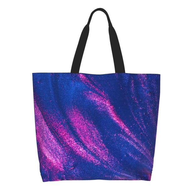 Disketp Neon Gradient Blue Bolsa Tote Estampada para Mujer, Bolso de Hombro y de Mano para Compras y Viajes
