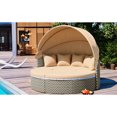 thumbnail image 2 of Round Patio Sectional Sofa | Transformable Daybed for Garden Use | Durable Metal Frame with PE Rattan | Solve Comfort and Weather - Resistance Issues, 2 of 7