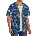 thumbnail image 3 of Kuqiui Sea Fish Print Men's Button Down Shirts Short Sleeve Casual Shirts Hawaiian Shirts Vacation Wedding Shirts with Pocket-4X-Large, 3 of 5