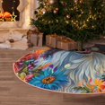 thumbnail image 5 of Bingfone Christmas Tree Skirt Mat Christmas Decoration Interior 36" -Oil Painting Sunflower Puppy, 5 of 6