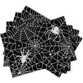 thumbnail image 2 of Halloween Placemats 12×18 Inches Set of 4 Spiders Black White Spiderweb Seasonal Holiday Indoor Kitchen Dining Table Place Mats for Home Party Decoration, 2 of 5