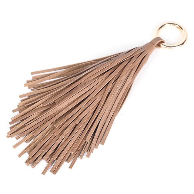 BRIGHTFUFU Cosculador de coches de moda llavero Mujeres Homm 2 Cadena de llaves Camiseta PU Pu Cuero Accesorios de bolsas (café)