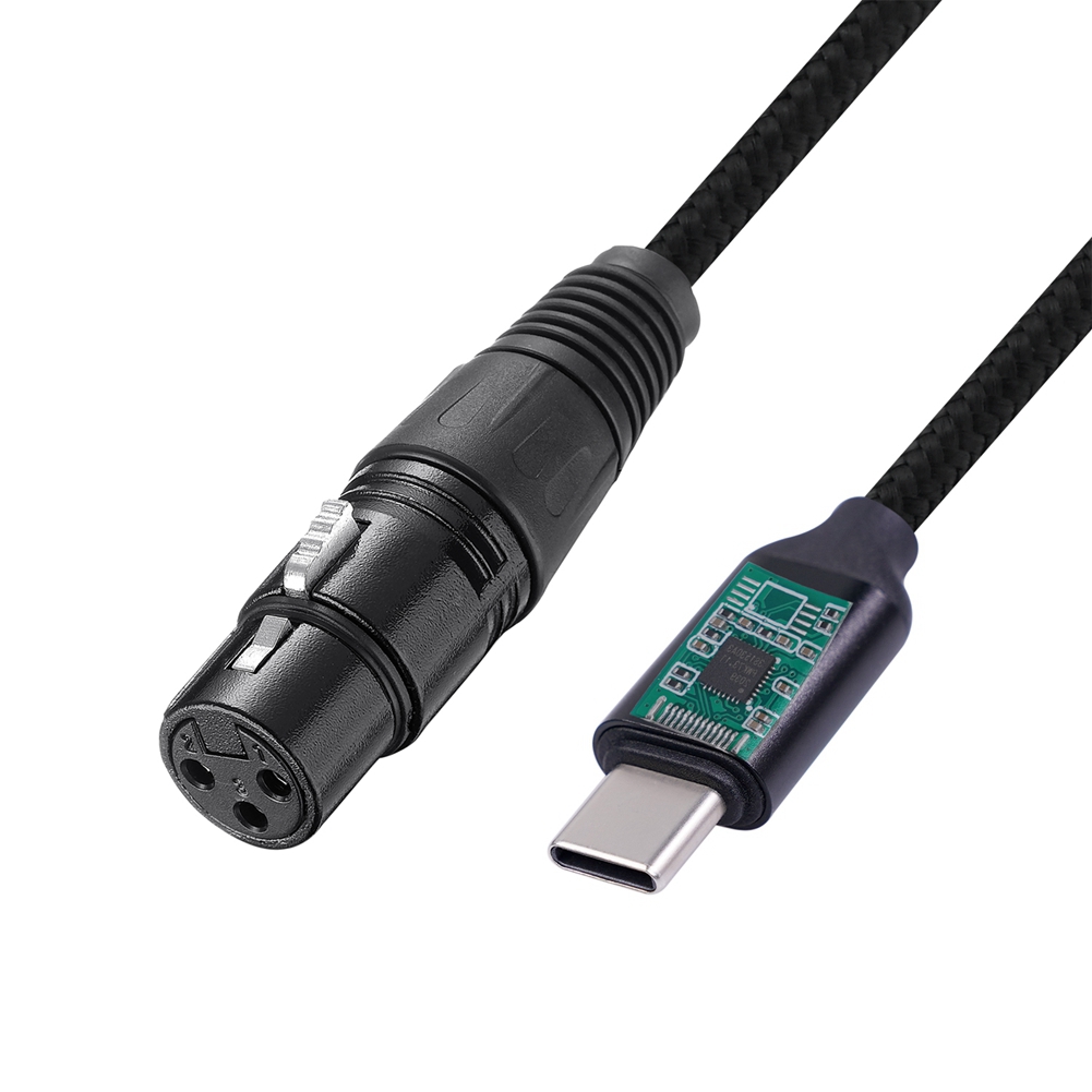Câble USB-C Mâle Vers XLR Femelle - Nylon Tressé, Compatible Smartphones Et PC (Windows/Mac) - Pour Enregistrement Micro, Interface Audio - 44.1/48 KHz