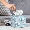 thumbnail image 4 of Kdxio blue Scarf Bear Print Tissue Box Cover,Square Decorative PU Leather Facial Paper Case Organizer Holder Dispenser for Bathroom,Night Stands,Desk,Car 5.2''X5.2''X5.2'', 4 of 6