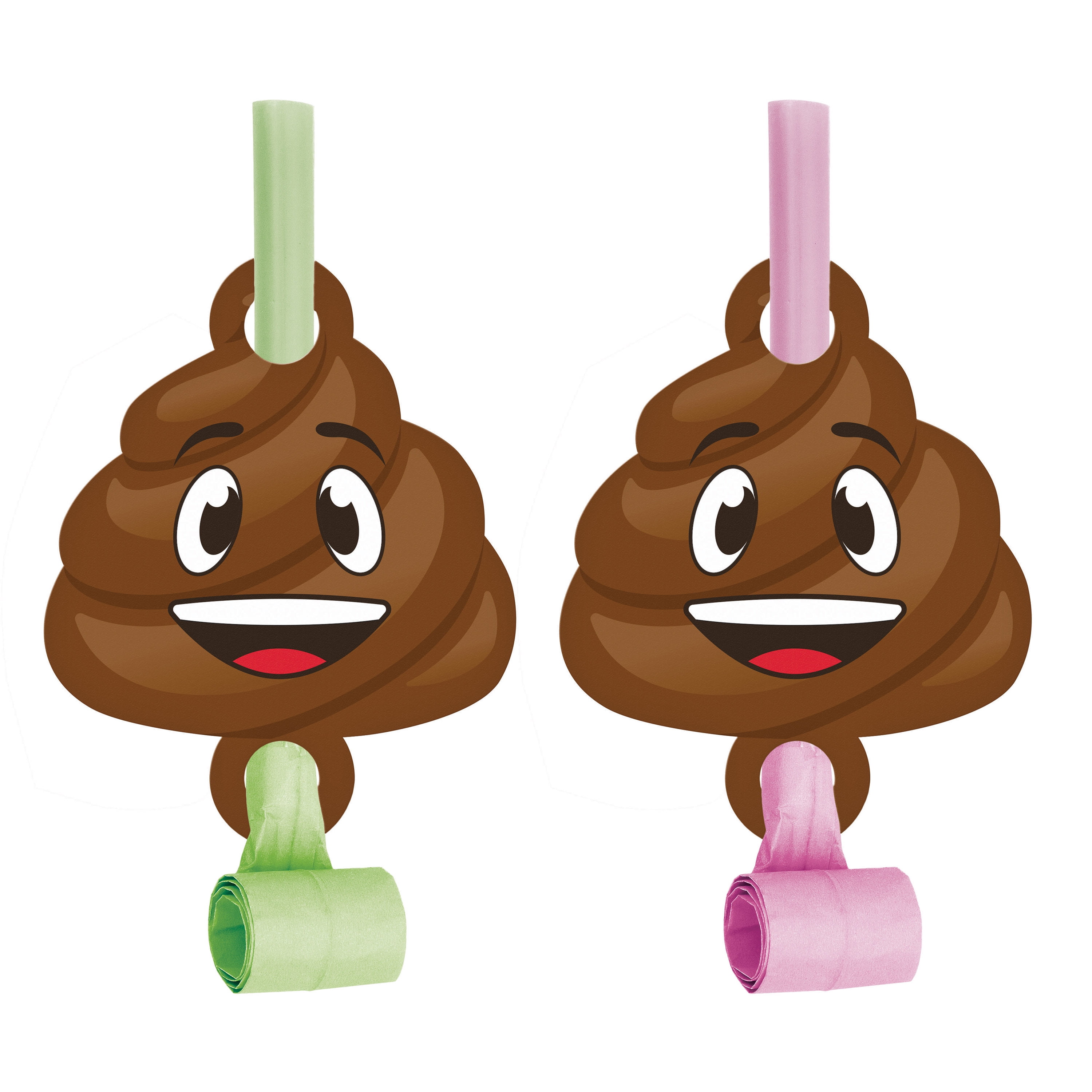 Poop Emoji Party Blowers, 8 pk