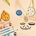 thumbnail image 5 of Unfinished Wood Gear Sets with Screws Steampunk Craft Alarm Clock Ornament Antique White Wood Gear: 43~81.5x4.5mm Hole: 4mm 3pcs/set 3 sets/box DIY, 5 of 9