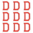 thumbnail image 1 of Parches de letras planchados Uxcell, 9 piezas de 2"/5cm, letras D de parches bordados para coser en ropa, vestidos, calcetines, jeans, gorras, accesorios de bricolaje (Rojo), 1 of 6