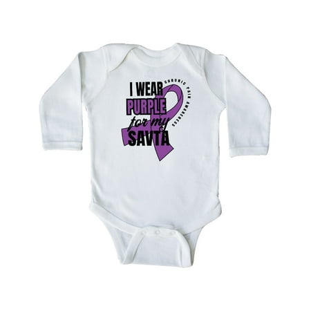 

Inktastic Chronic Pain I Wear Purple For My Savta Gift Baby Boy or Baby Girl Long Sleeve Bodysuit