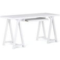 thumbnail image 3 of Allora 60" Soild Wood Modern Industrial Computer Desk in White, 3 of 8