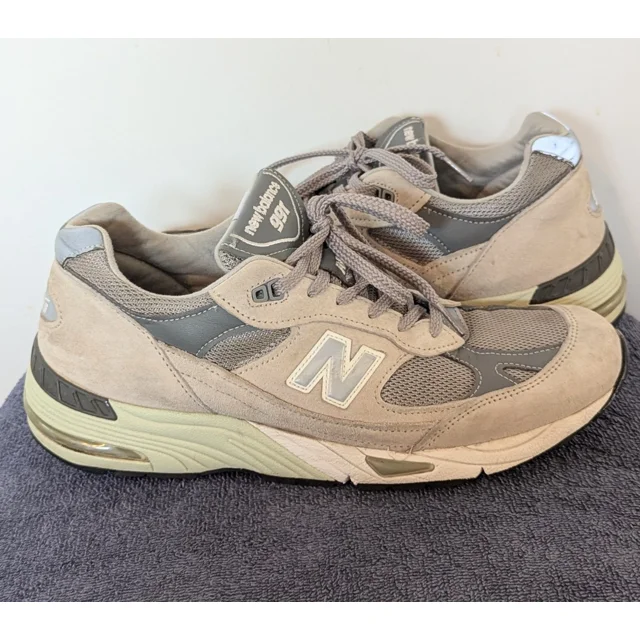 New Balance 991 Made In England Grey White Mens Size 10.5 D M991GL Sneakers