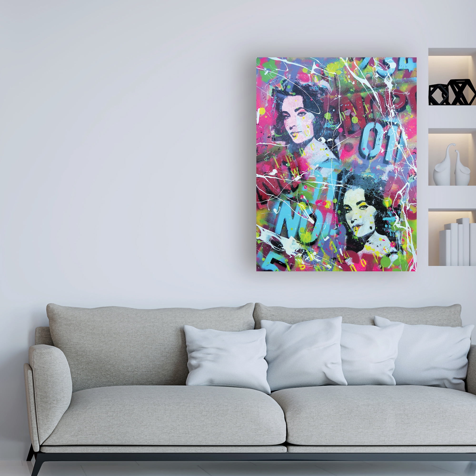 Trademark Fine Art 'Liz Taylor Collage' Canvas Art by David Drioton